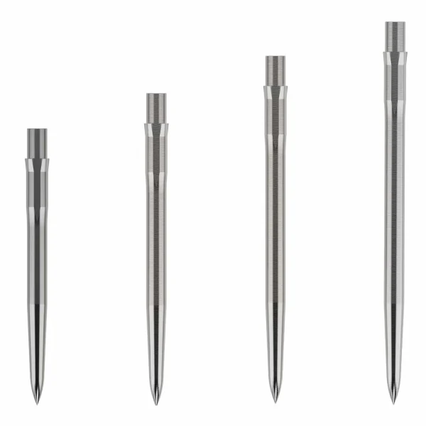 Set of four metal taps arranged by size, used to create internal threads in holes.
